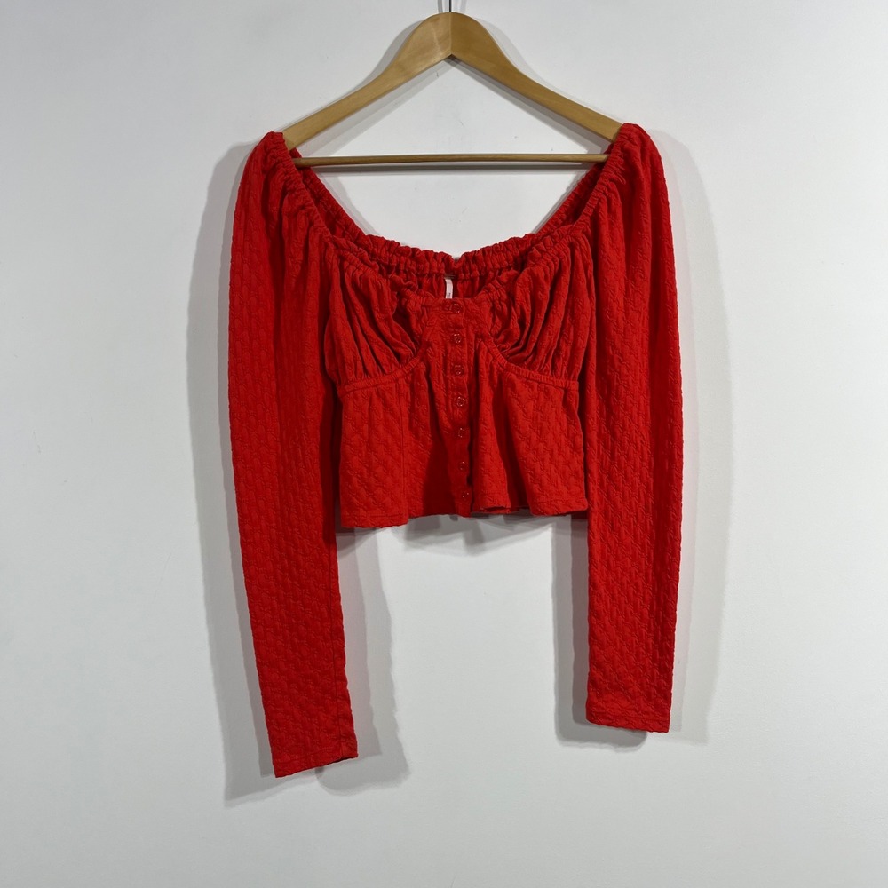 Free People Y2K Milkmaid Renfair Dirndl Boho Crop Top Size Medium Coquette